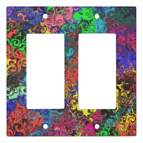 Abstract Colorful Twirlers  Light Switch Cover