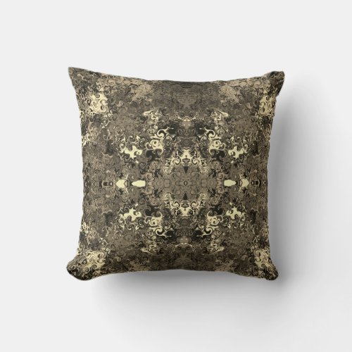 Abstract Colorful Twirlers  Mirror  Sepia  Throw Pillow