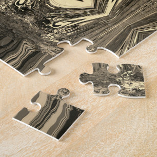 Abstract Colorful Twirlers P & P Half Brick Sepia  Jigsaw Puzzle