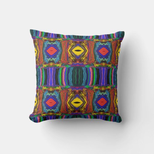 Abstract Colorful Twirlers P  P Mirror  Basic  Throw Pillow