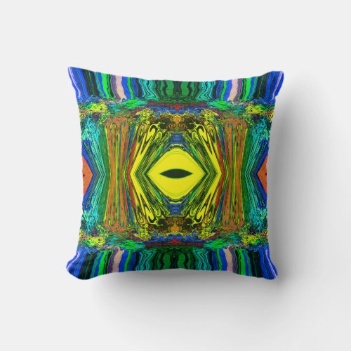 Abstract Colorful Twirlers P  P Mirror Greenleaf  Throw Pillow
