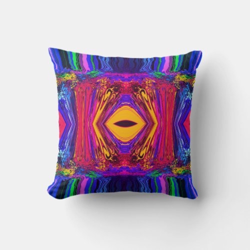 Abstract Colorful Twirlers  P  P  Mirror Miami Throw Pillow