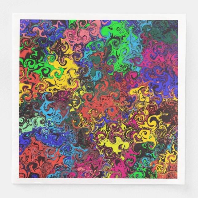 Abstract Colorful Twirlers / Paper Dinner Napkins (Front)