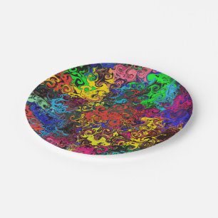 Abstract Colorful Twirlers / Paper Plates