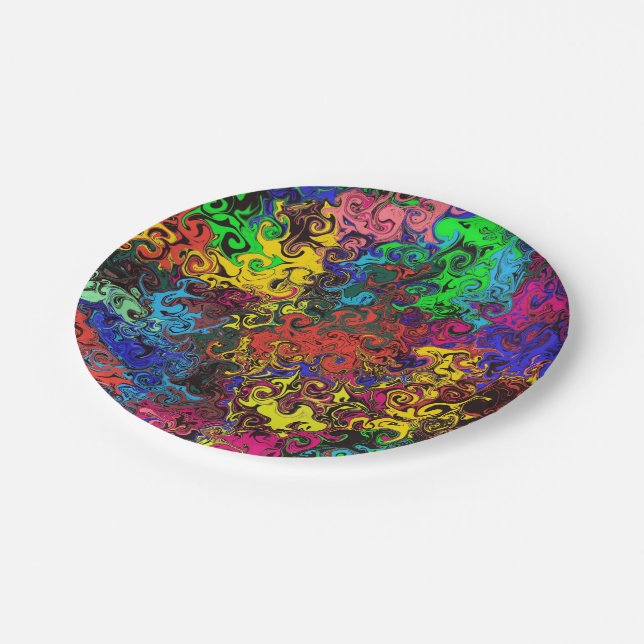 Abstract Colorful Twirlers / Paper Plates (Angled)