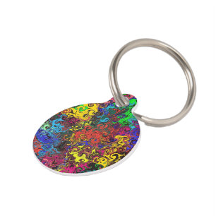 Abstract Colorful Twirlers / Pet ID Tag