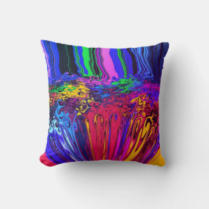 Abstract Colorful Twirlers / Push & Pinch / Miami Throw Pillow