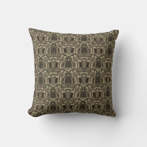 Abstract Colorful Twirlers Pushed Half Brick Sepia Throw Pillow