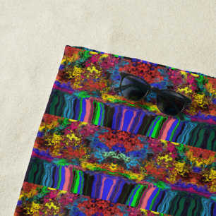 Abstract Colorful Twirlers / Pushed / Half Drop / Beach Towel