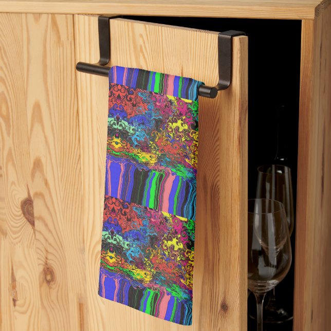 Abstract Colorful Twirlers / Pushed / Half Drop /  Kitchen Towel (Thirds Fold)