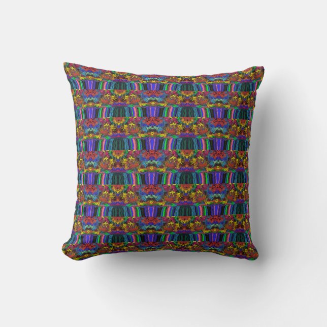 Abstract Colorful Twirlers / Pushed / Half Drop / Throw Pillow (Front)