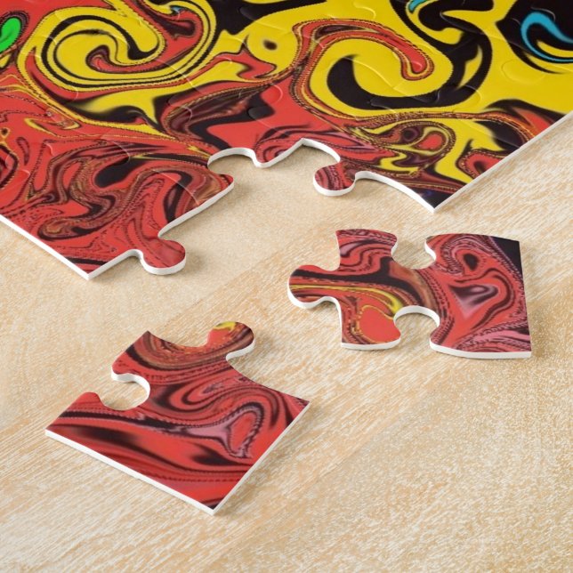 Abstract Colorful Twirlers / Pushed / Jigsaw Puzzle (Side)