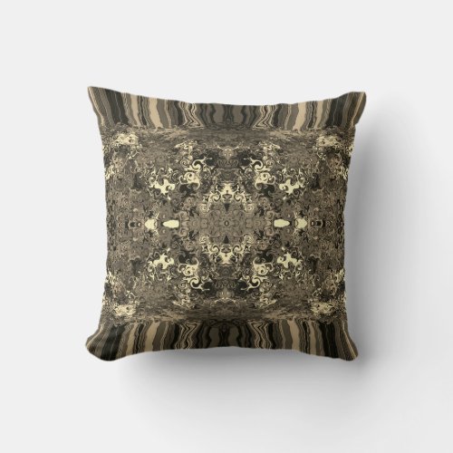 Abstract Colorful Twirlers Pushed Mirror  Sepia  Throw Pillow