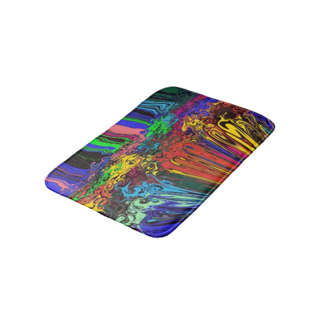 Abstract Colorful Twirlers / Pushed & Pinched / Bath Mat (Angled)
