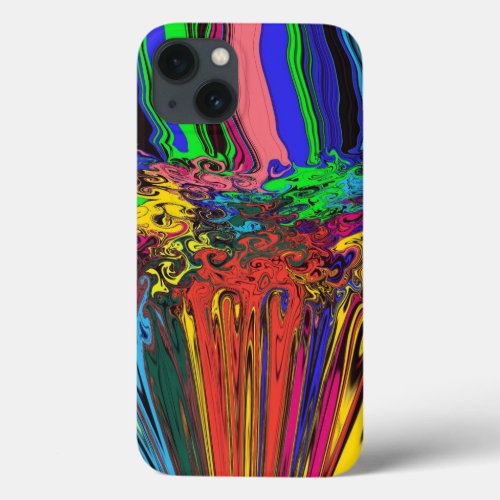 Abstract Colorful Twirlers  Pushed  Pinched  iPhone 13 Case