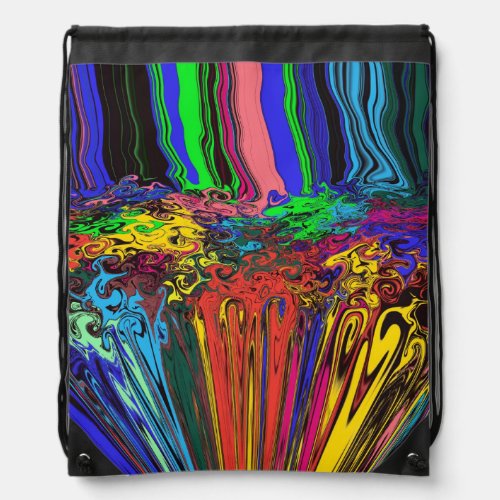 Abstract Colorful Twirlers  Pushed  Pinched  Drawstring Bag