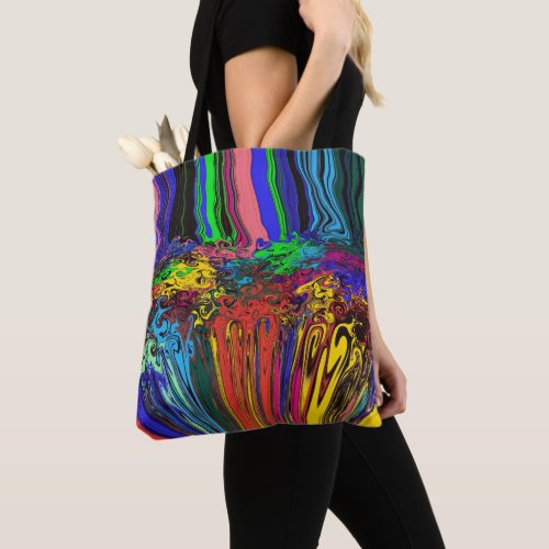 Abstract Colorful Twirlers  Pushed  Pinched  Tote Bag