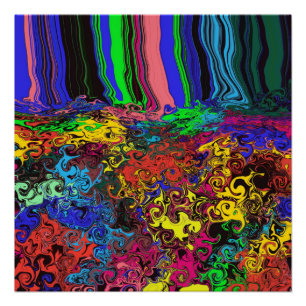 Abstract Colorful Twirlers / Pushed / Poster
