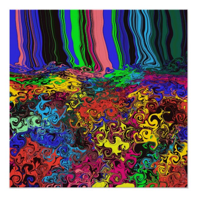 Abstract Colorful Twirlers / Pushed /  Poster (Front)