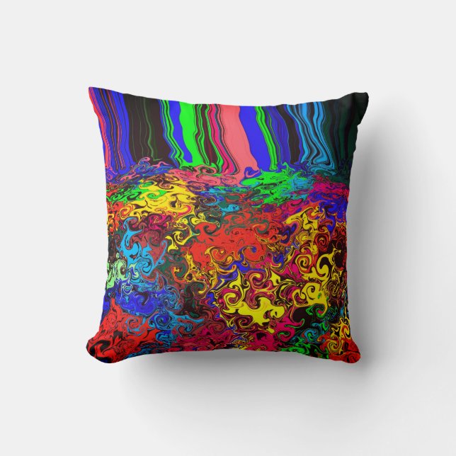 Abstract Colorful Twirlers / Pushed / Sangria / Throw Pillow (Front)