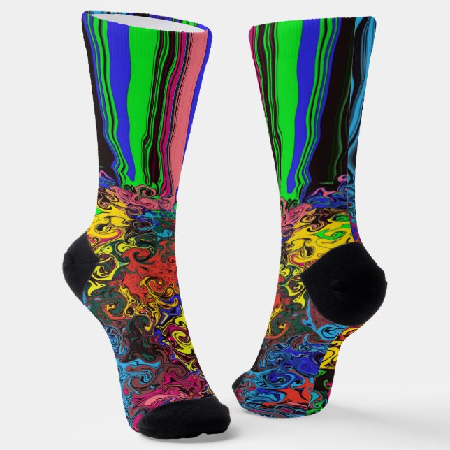 Abstract Colorful Twirlers / Pushed / Socks (Angled)