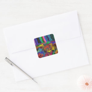 Abstract Colorful Twirlers / Pushed / Square Sticker