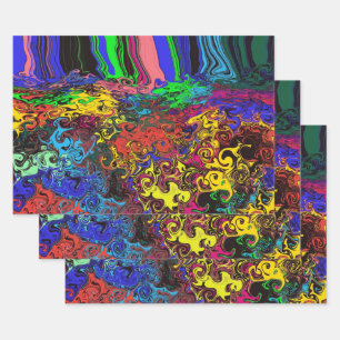 Abstract Colorful Twirlers / Pushed / Wrapping Paper Sheets