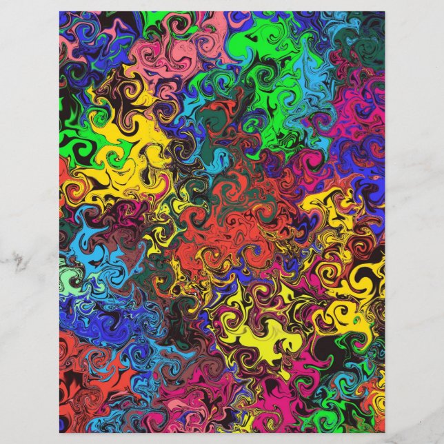 Abstract Colorful Twirlers / Scrapbook Paper (Front)