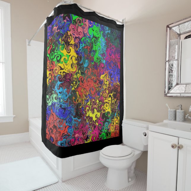Abstract Colorful Twirlers / Shower Curtain (In Situ)