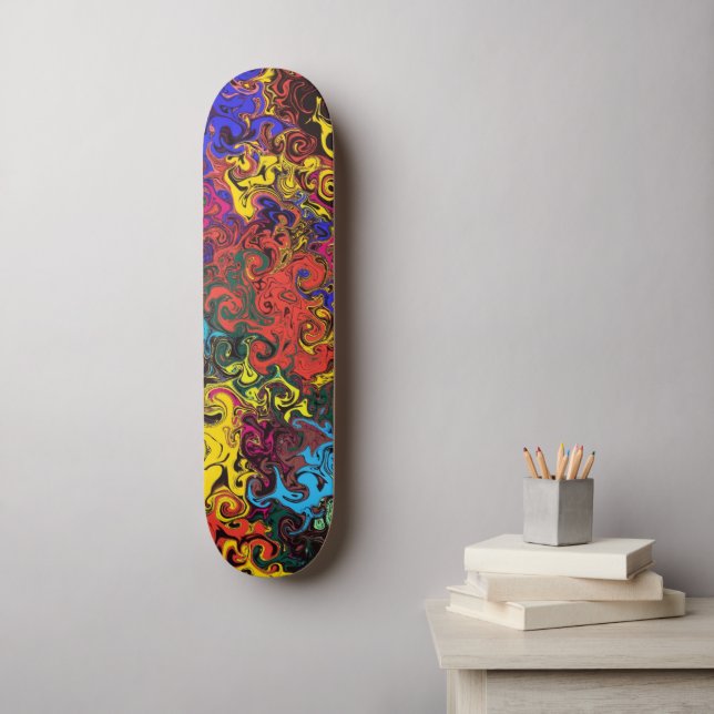 Abstract Colorful Twirlers / Skateboard (Wall Art)