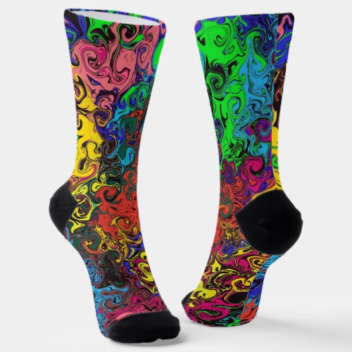 Abstract Colorful Twirlers  Socks