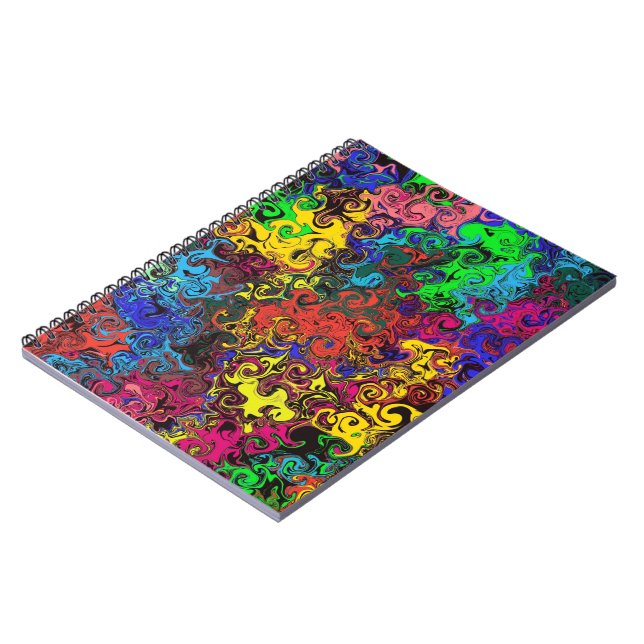 Abstract Colorful Twirlers / Spiral  Notebook (Left Side)