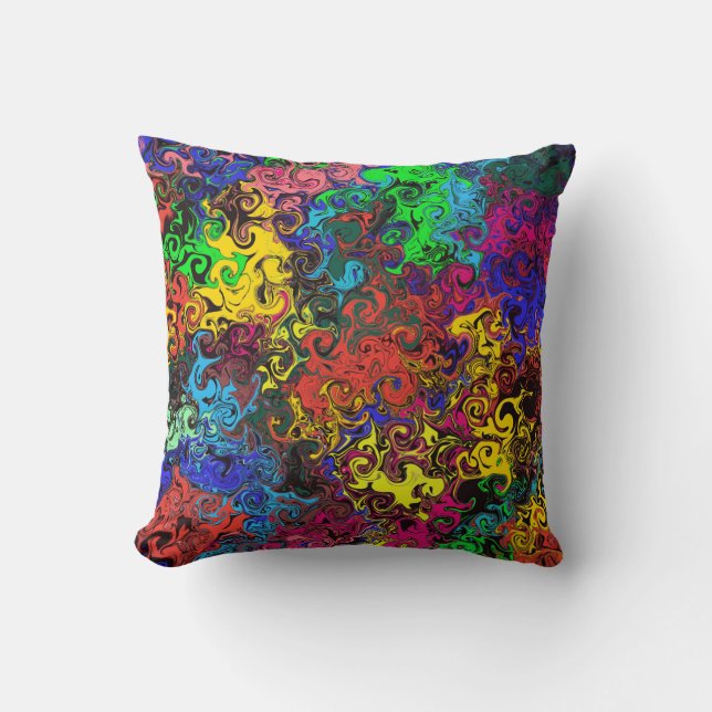 Abstract Colorful Twirlers /  Throw Pillow (Front)