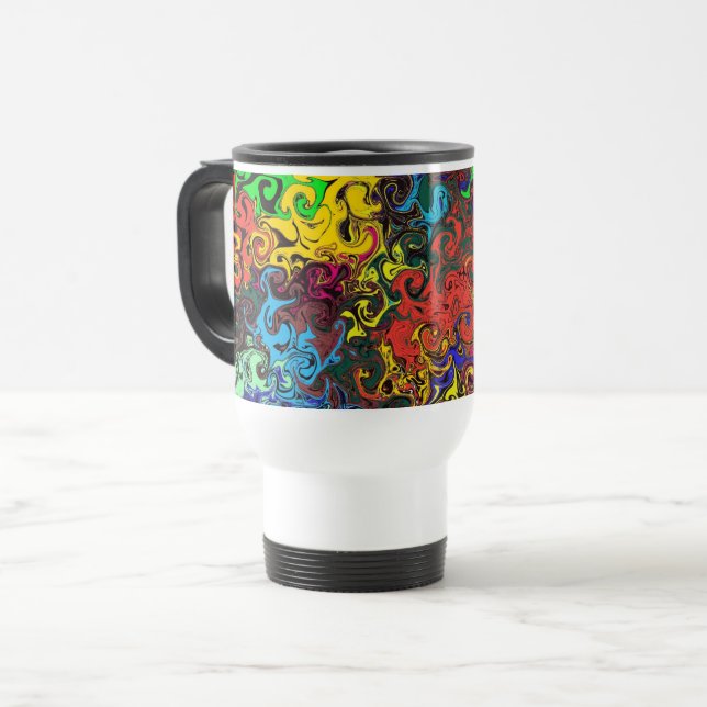 Abstract Colorful Twirlers / Travel Mug (Front Left)