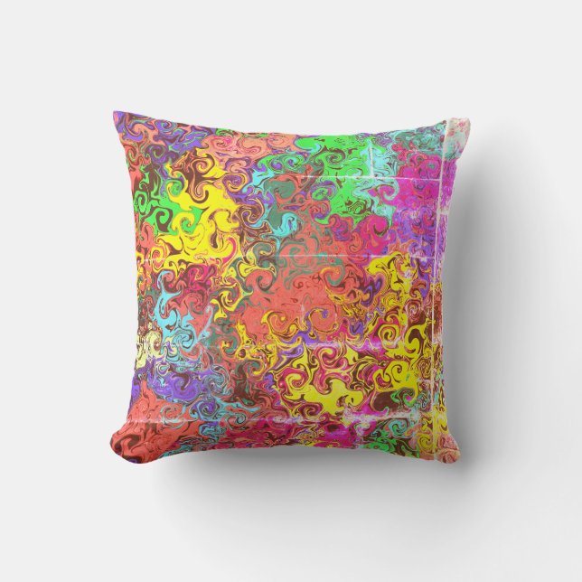 Abstract Colorful Twirlers / Vendredi / Throw Pillow (Front)