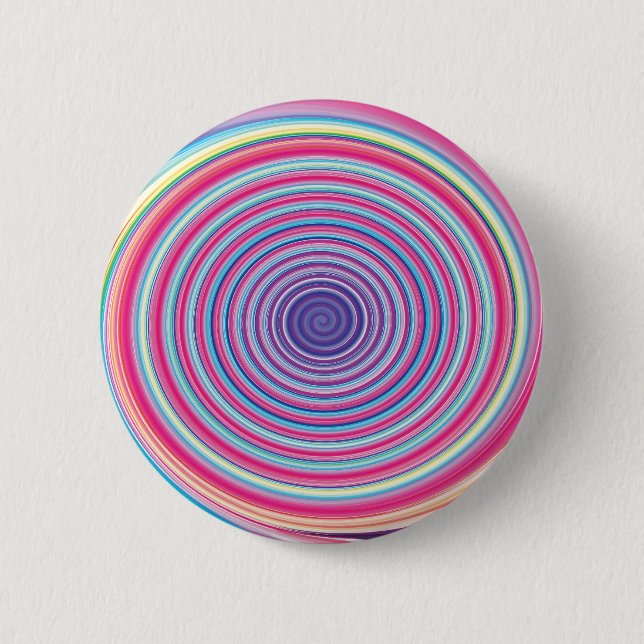 Abstract Colorful TWIRLING SPIRAL OPTICAL ILLUSION Pinback Button (Front)
