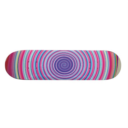 Abstract Colorful TWIRLING SPIRAL OPTICAL ILLUSION Skateboard Deck