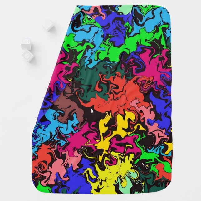 Abstract Colorful Twirls /  Baby Blanket (In Situ)