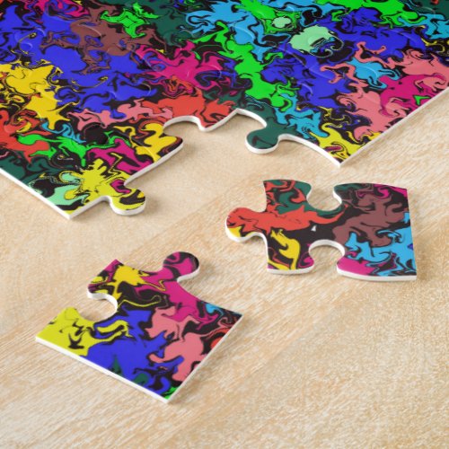 Abstract Colorful Twirls  Half Brick  Jigsaw Puzzle