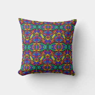 Abstract Colorful Twirls / Half Brick / Throw Pillow
