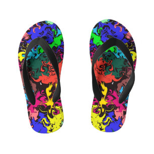 Abstract Colorful Twirls / Kid's Flip Flops