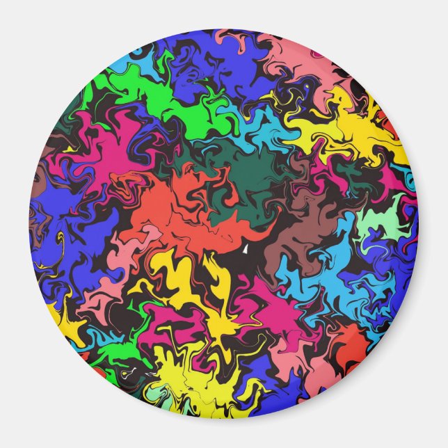 Abstract Colorful Twirls /  Magnet (Front)