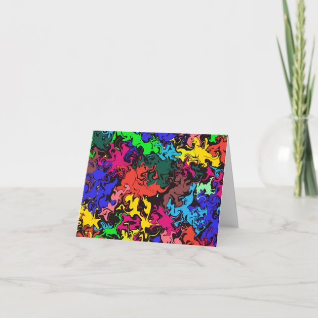 Abstract Colorful Twirls /  Note Card (Front)