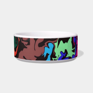 Abstract Colorful Twirls / Pet  Bowl
