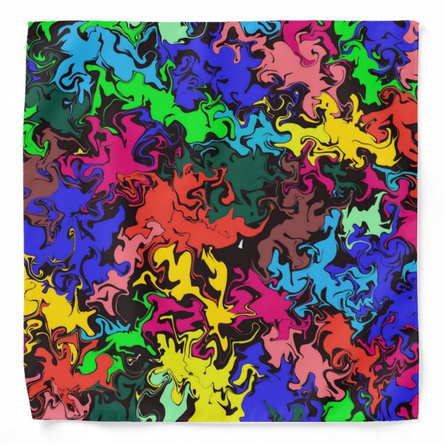 Abstract Colorful Twirls / Pocket Square Bandana (Front)