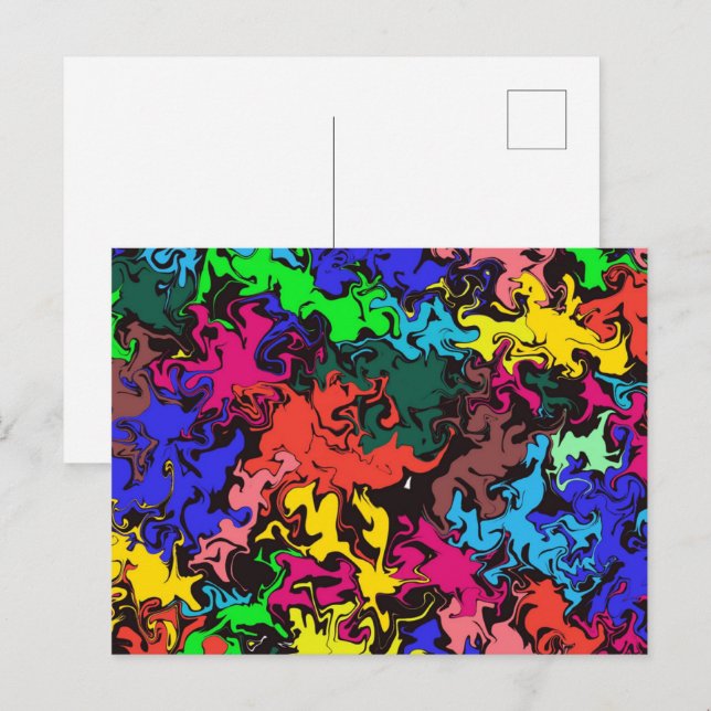 Abstract Colorful Twirls /  Postcard (Front/Back)