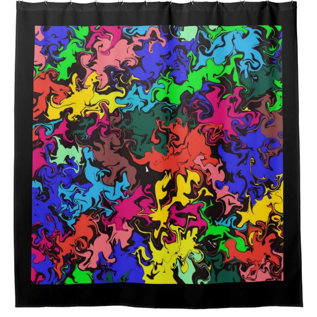 Abstract Colorful Twirls /  Shower Curtain (Front)