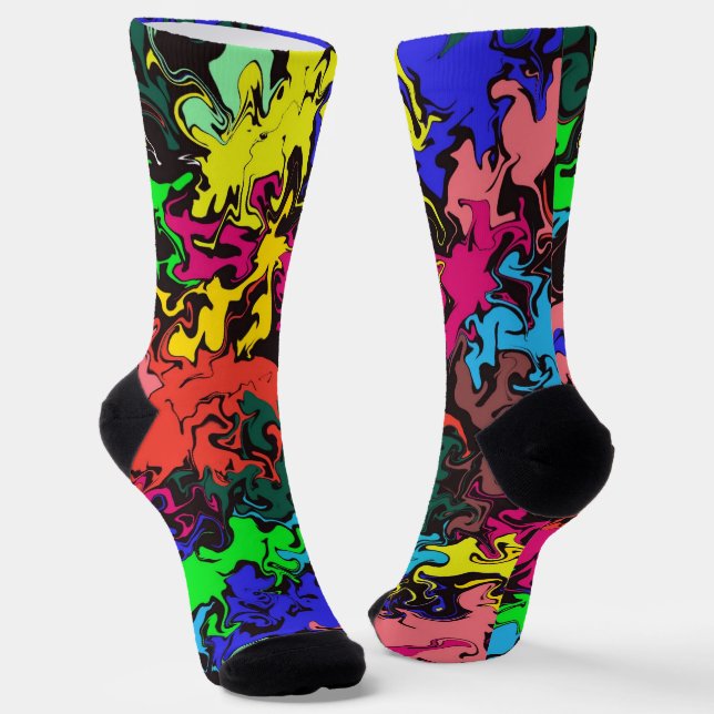 Abstract Colorful Twirls /  Socks (Angled)