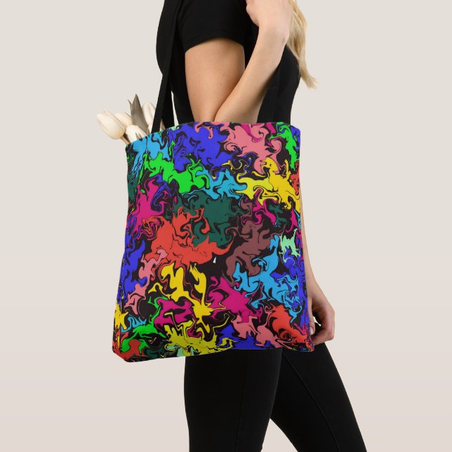 Abstract Colorful Twirls /  Tote Bag (Close Up)