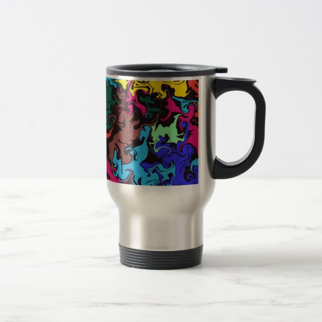 Abstract Colorful Twirls /  Travel Mug (Right)